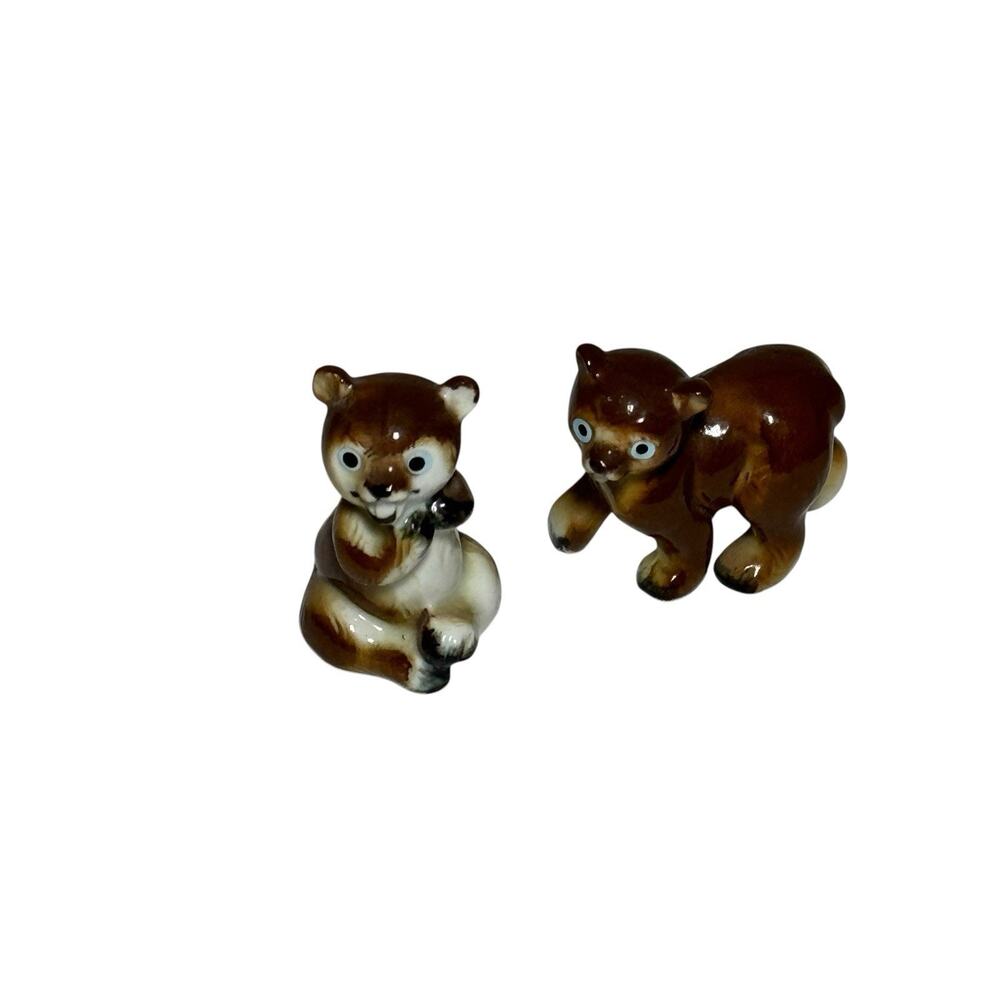 VTG Helrin Japan Red Panda Bear Figure Figurine Miniature Porcelain Bone China